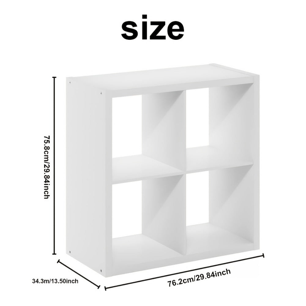 Cube Storage Bookshelf 2 3 4 6 8 9 Cube Open Display Cabinet Thick Frame Floor Standing Bookcase with Anti-Tip Kit for Living Room Bedroom Study, 4 Colors