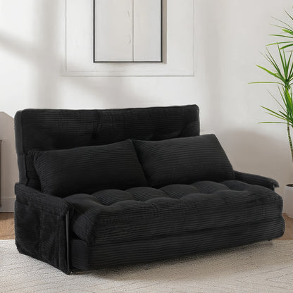 Modern Convertible Sofa Bed with Memory Foam Corduroy Fabric, Foldable Sleeper Chair with Metal Frame, Easy Assembly Space Saving Design for Small Apartment, Living Room, Bedroom - Easy Storage & Transport, Ideal for Studio & Guest Room
