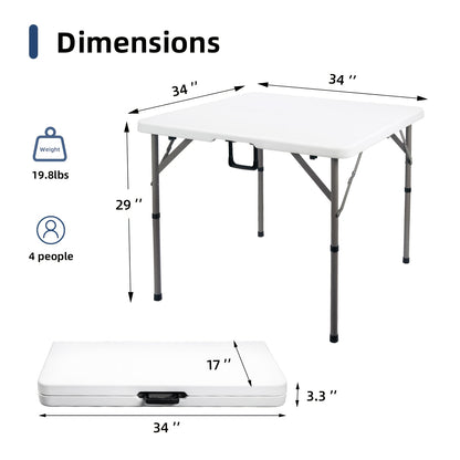2.5/4/6FT Folding Table, 6 Foot Folding Table Heavy Duty, Portable Plastic Folding Table with Handle, Fold in Half Table for Indoor Outdoor Use, Fold Up Table for Camping Dining Party Picnic Events