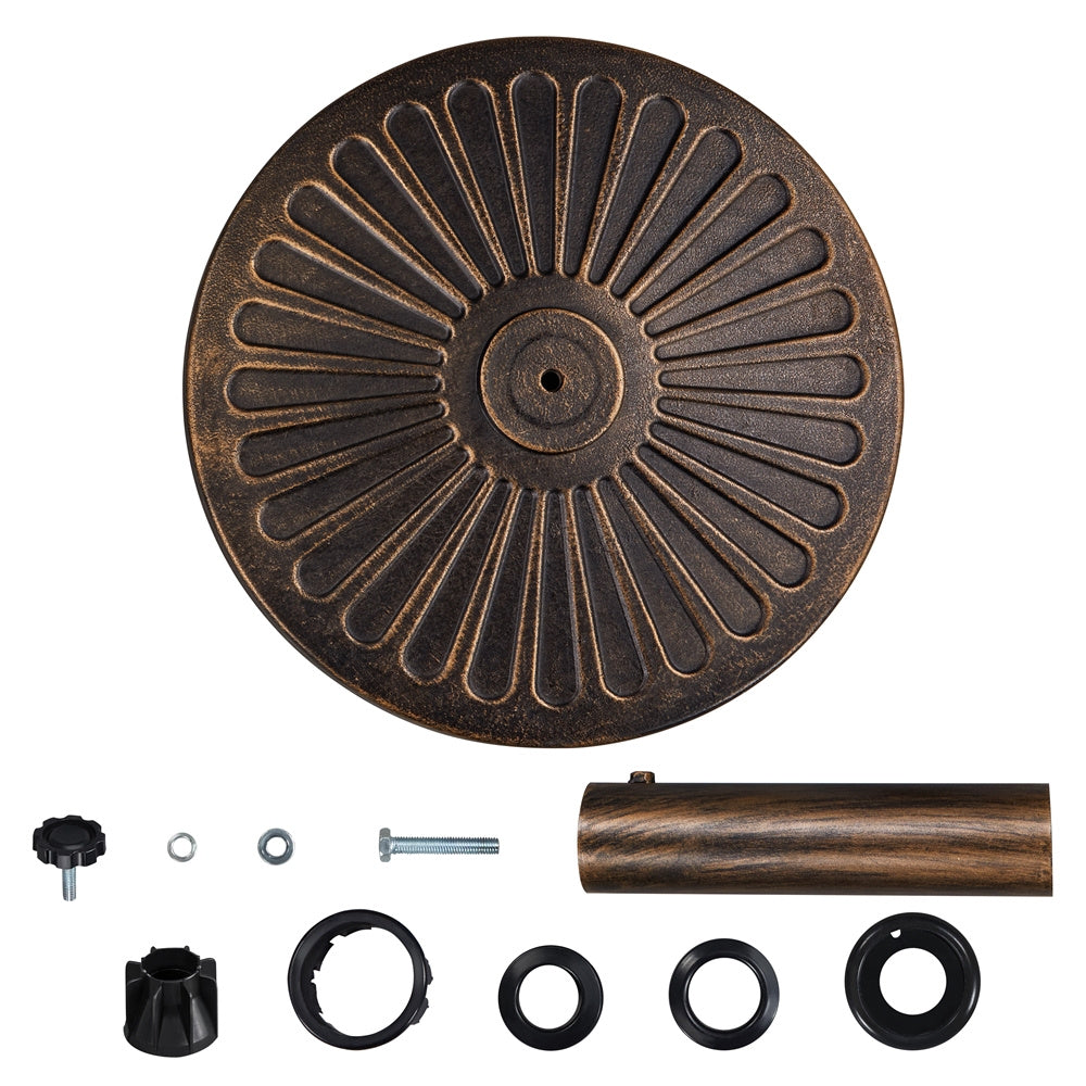 Costoffs Heavy Duty Umbrella Base Stand, 22/26.5/30 lbs, Outdoor Patio Market Umbrella Base Stand, Round All-Weather Resin Umbrella Stand for Patio, Garden & Commercial Use, Bronze/Black