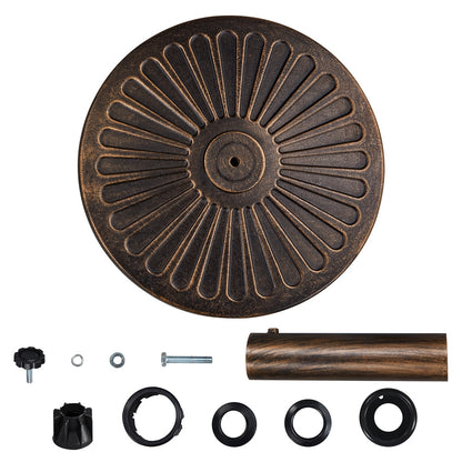 Costoffs Heavy Duty Umbrella Base Stand, 22/26.5/30 lbs, Outdoor Patio Market Umbrella Base Stand, Round All-Weather Resin Umbrella Stand for Patio, Garden & Commercial Use, Bronze/Black
