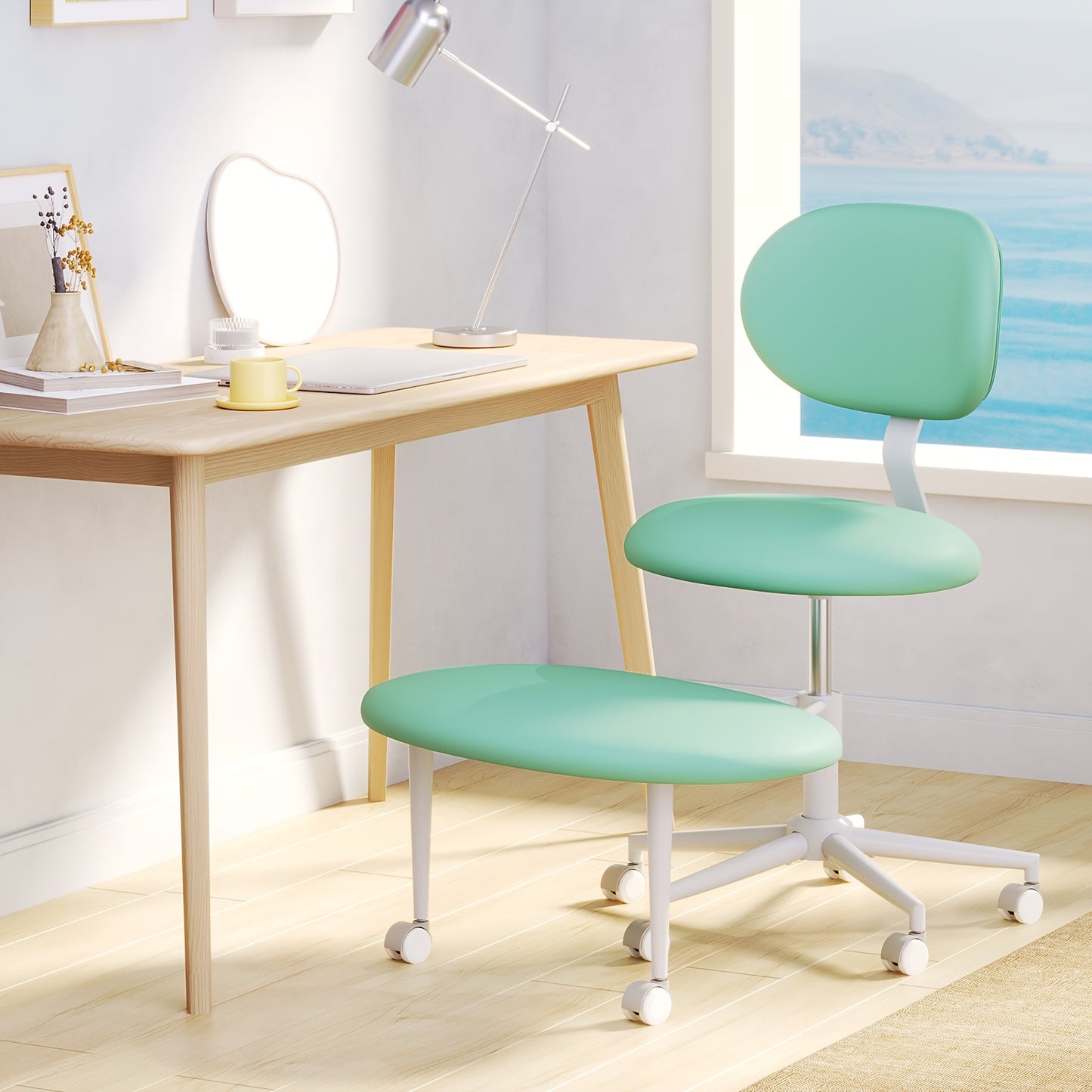 Cross Legged Chair - Meditation Chair With Wheels, ADHD Chair, Height Adjustable Seat, Adjustable Stool, Ergonomic Back Support, Flexible Design, Velvet And Faux Leather Black, Perfect Christmas Gift For Fidgety Sitters And Yoga Lover