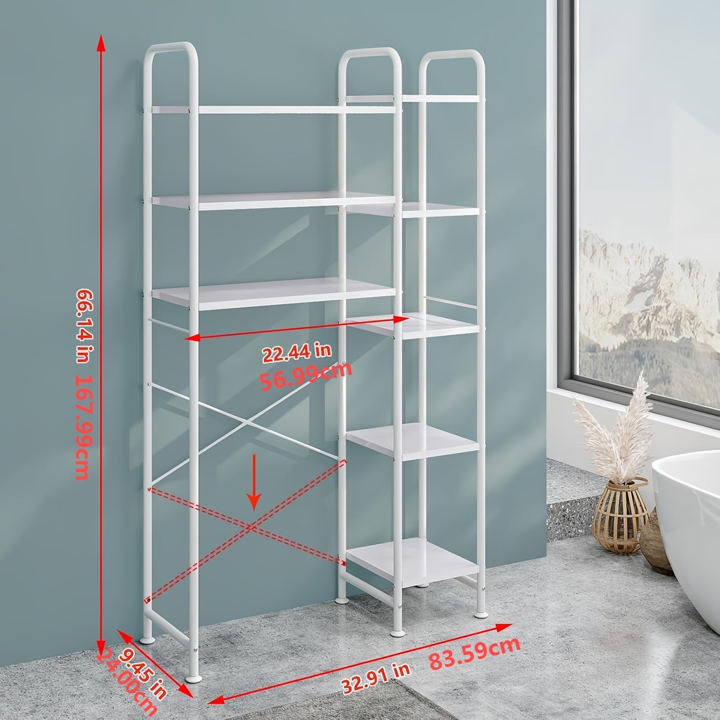 Freestanding Over The Toilet Storage Shelf | Space-Saving Multifunctional Rack in, Artificial Board Material, Casual Style by SUOERNUO