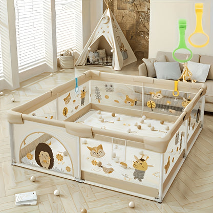 Baby Playpen shown in the 59.06*78.74inch+2*Pull Ring option