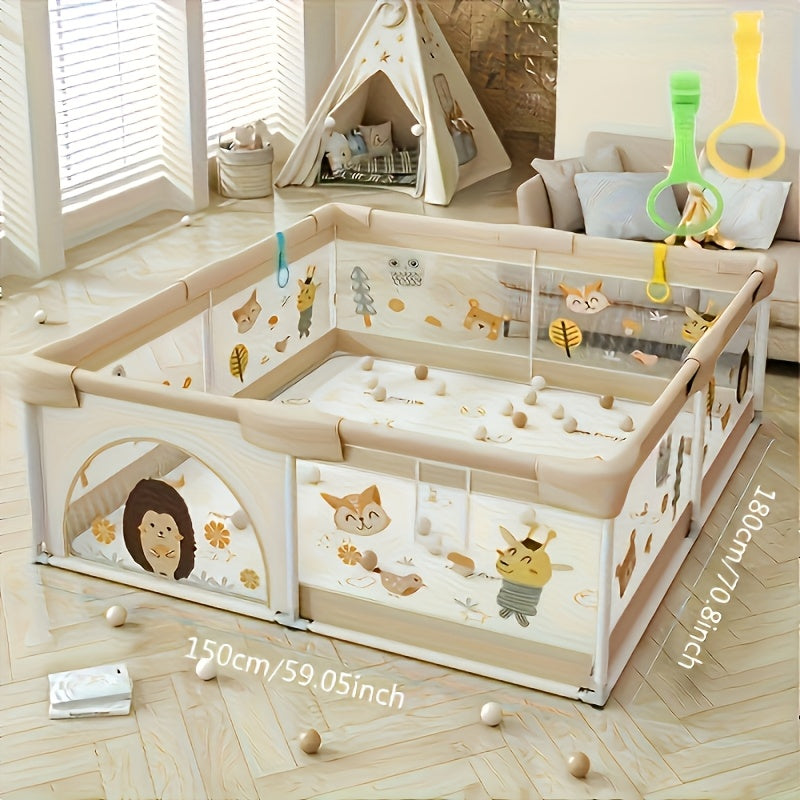 Baby Playpen shown in the 59.06inch*70.9inch+2*Pull Ring option