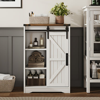 Bathroom Storage Cabinet with Sliding Doors and Adjustable Shelves detail image - detail view 5
