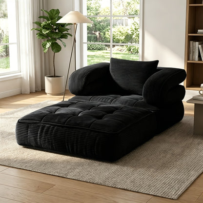 Convertible Sofa Bed No Assembly Required, Multi-Position High-Density Sponge Corduroy Sofa for Small Spaces Bedroom Apartment RV, Lazy Lounger Movie Sofa