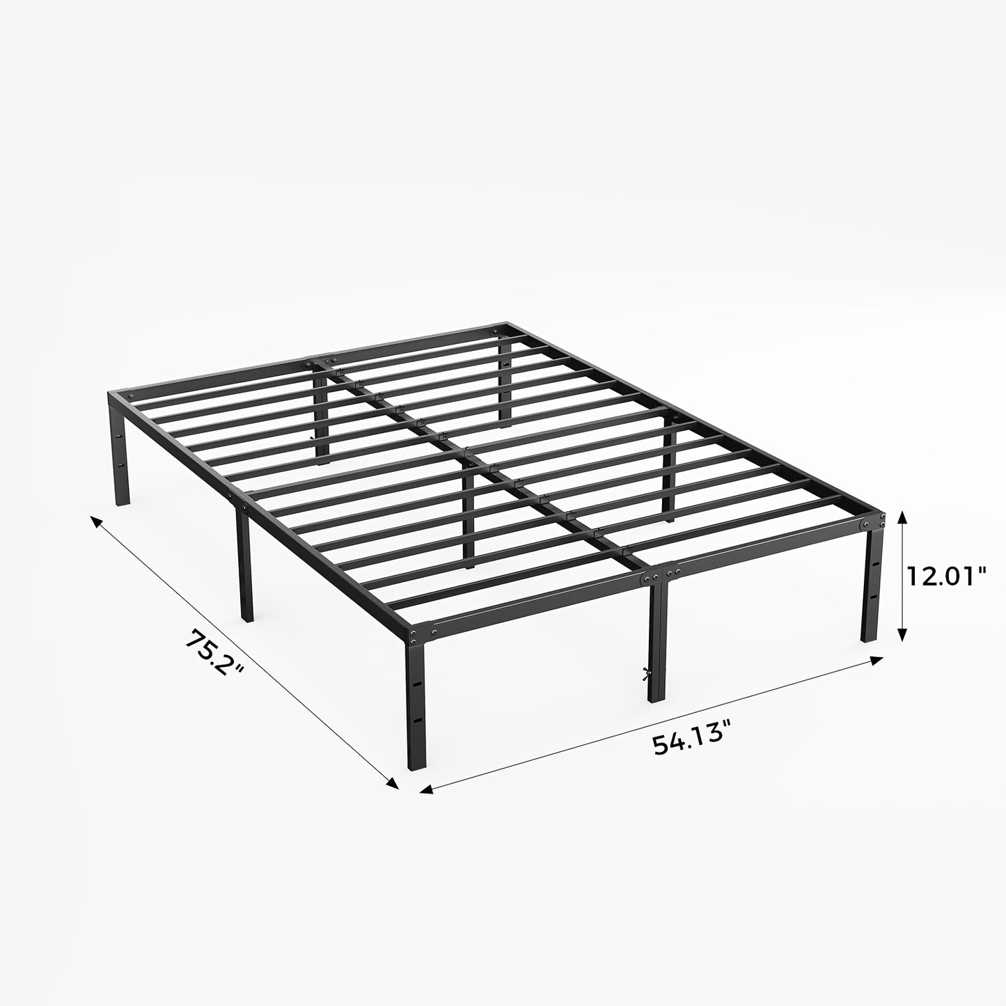[Metal Platform Bed Frame] Bed Frame - 4 Size Platform Bed Frame Metal Mattress Foundation with Steel Slat Support, No Box Spring Needed, Storage Space Under Frame, Easy Assembly, Black