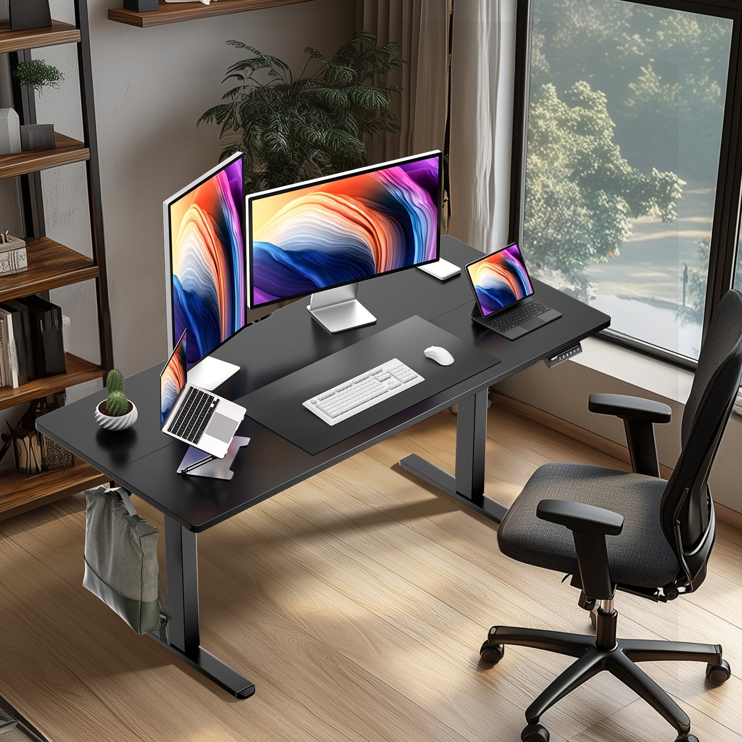 UP TO 40% OFF 63/55/48 Inch Adjustable Height Electric Lift Desk, Ergonomically Designed Office Desk, Gaming Desk, Suitable For Home Offices, Cafes, Restaurants, Electric Standing Table, Easter Gift