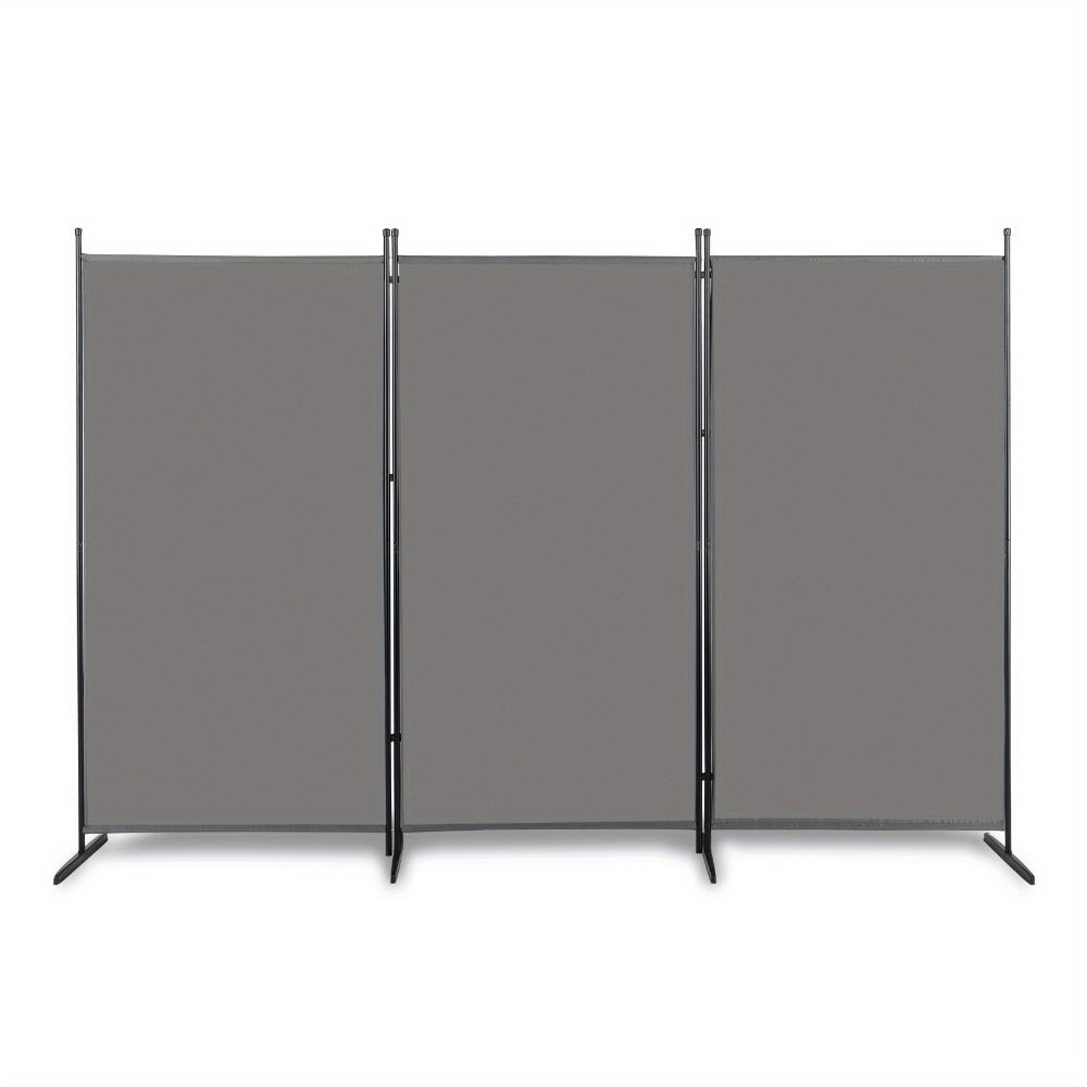 6 Ft Trifold Room Divider Privacy Screen Foldable Partition Panel 160G Polyester Fabric Steel Frame for Office Bedroom Living Room 2 Colors