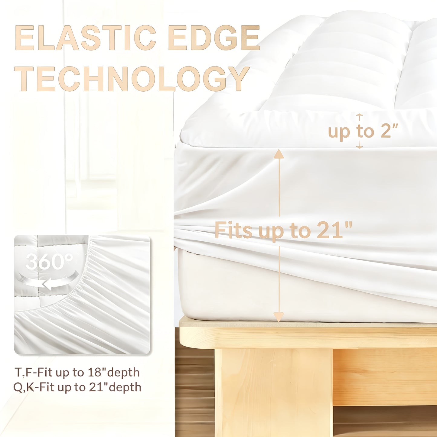 [Cooling Mattress Topper] Cooling Mattress Topper - Cooling Plush Mattress Pad Cover - Pillow Top Deep Pocket With Breathable 7D Spiral Fiber Filling Cooling Mattress Cover Protector, Mattress Encasements Mattress Pad Premium Mattress Cover