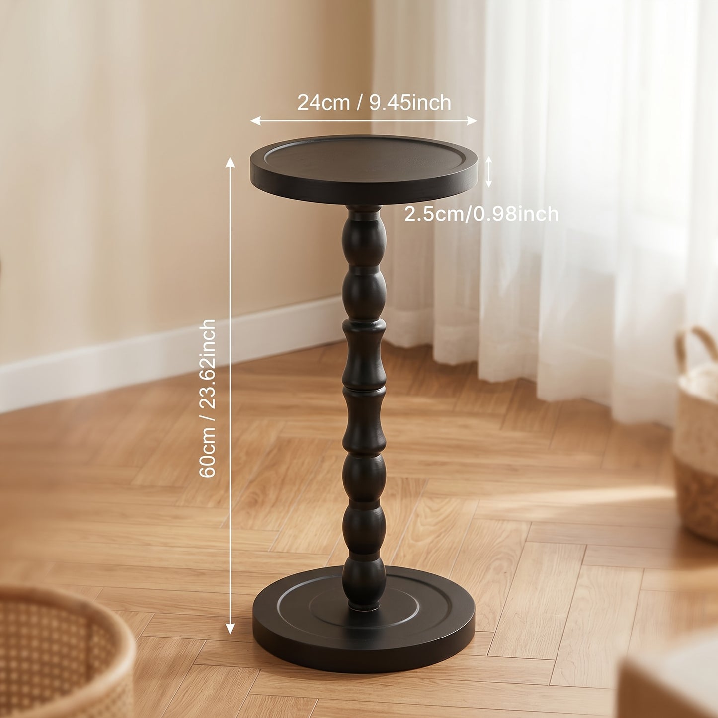 Coffee Table, Small Side Table with Solid Wood Legs, Small Space Modern Accent Table for Plant Display, Plant Stand, Bedroom And Living Room And Office Essential