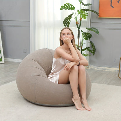 Inflatable Sofa Beanbag Chair Portable Folding Inflatable Recliner Couch for Living Room Bedroom Balcony Reading Room Lazy Lounge Chair Red Green Blue Brown