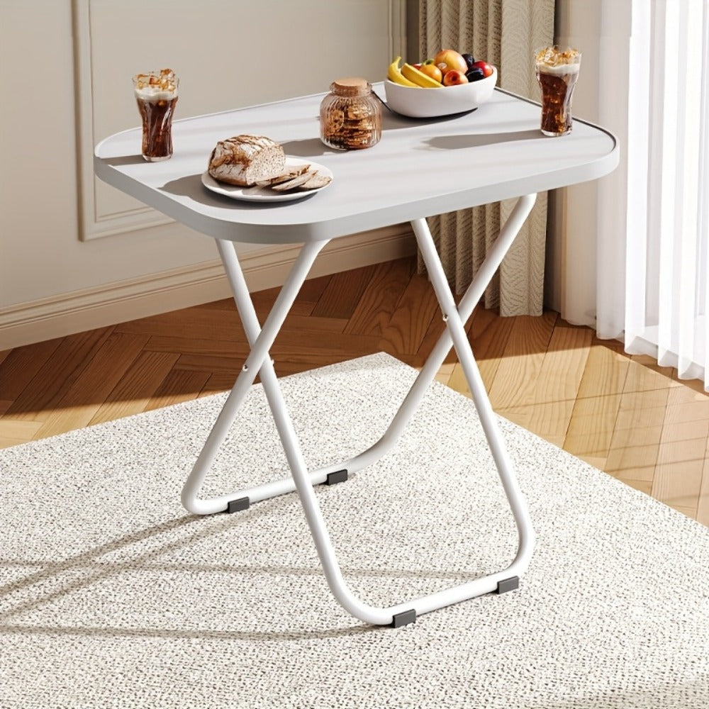 Folding Tray Table for Eating on Couch, Portable Lap Desk Snack Table for Bed Sofa Living Room Bedroom, Normal & Large Size, Black & White