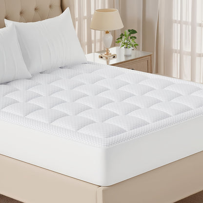 [Ultra-Soft Quilted Cooling] Mattress Topper Pad, Pillow Top Mattress Topper, Ultra-Soft Quilted Cooling Mattress Protector, Suitable for 8-24 Inch Deep Mattresses, 450/900G/1200GSM Filling Options