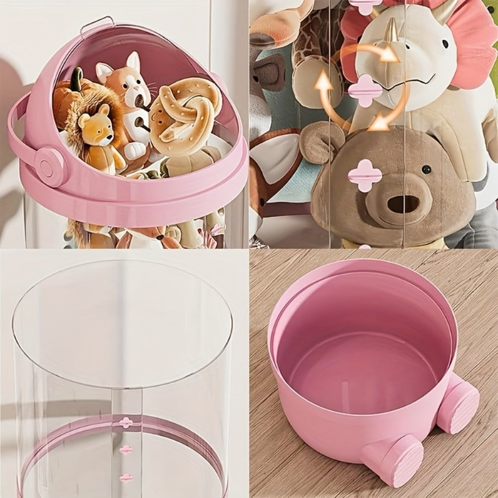 Four-layer Transparent Large-capacity Plastic Storage Bucket, Plush Animal House Design, High-transparency Storage Bucket, Keeps Plush Tidy, Suitable for Dollhouse Bedrooms And Living Room Decor, Perfect Mother's Day Gift