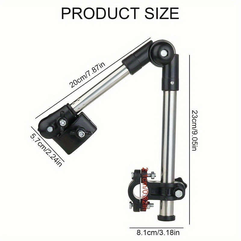 [Foldable Heavy Duty Metal] Upgraded Adjustable Stainless Steel Umbrella Stand | Foldable Swivel Design, Suitable for Wheelchairs, Bicycles Heavy Duty 100% Metal Frame | Sun And Rain Protection Safe Universal Installation Black Essential Outdoor Accessori