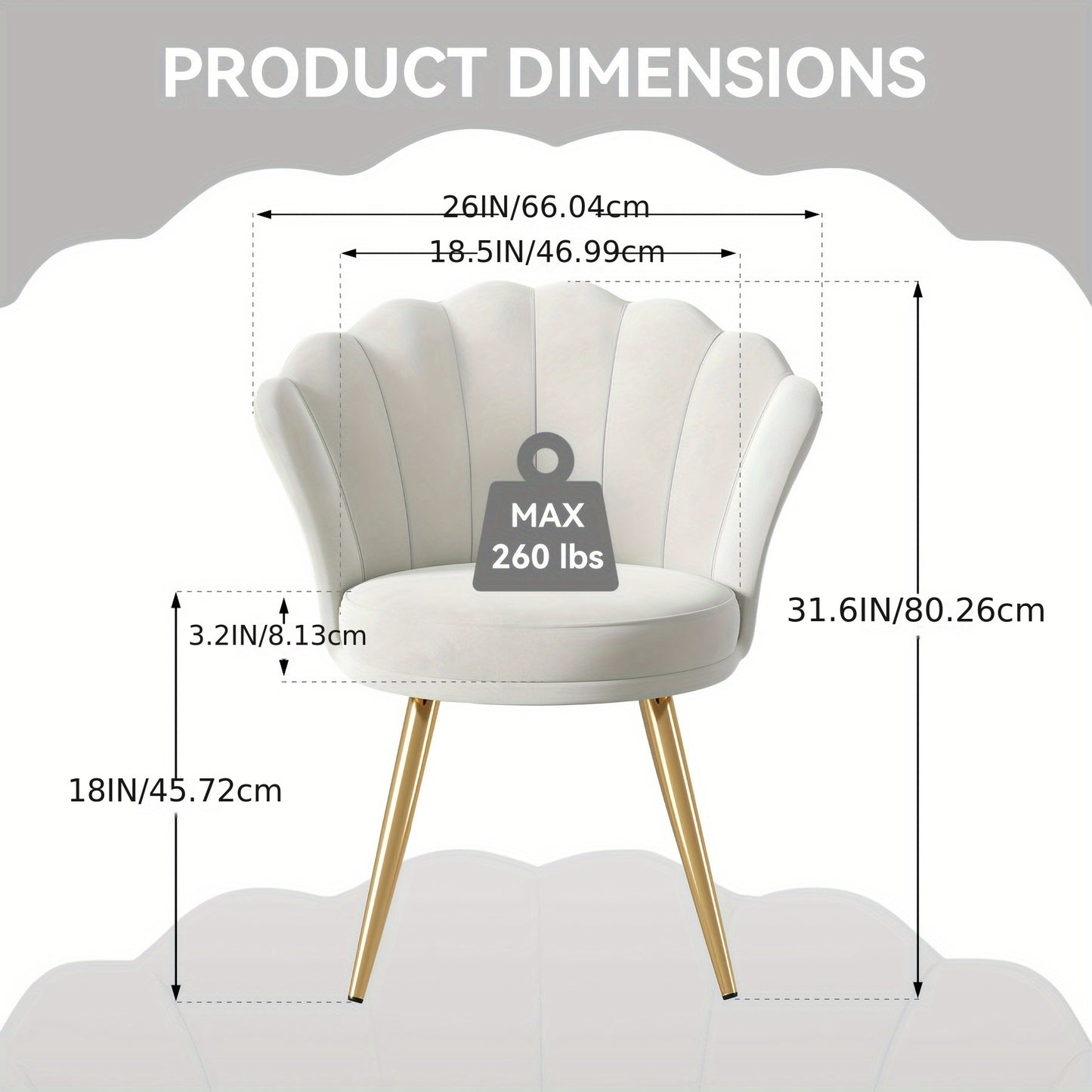1 Velvet Dining Chair - Woven Upholstery, Golden Metal Legs, Modern Style, Suitable for Living Room, Dining Room, Kitchen, Comfortable Seating Solution