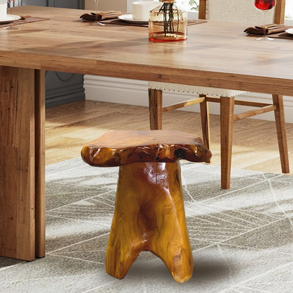 Natural Edge Cedar Wood Tree Stump Stool & Side Table – Solid Fir Wood Mushroom End Table for Indoor & Outdoor, Garden, Living Room, Bedroom, Restaurant, 280 LB Capacity, Rustic Boho Decor