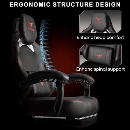Big and Tall Oversized Gaming Chair with Footrest and High Back for Home Office detail image - detail view 7