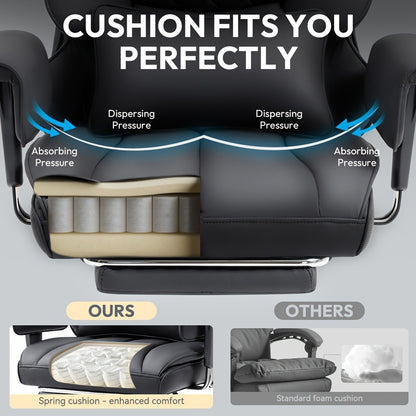 Big and Tall Tall Office Chair with Footrest and Lumbar Support and Pocket Springs detail image - detail view 7