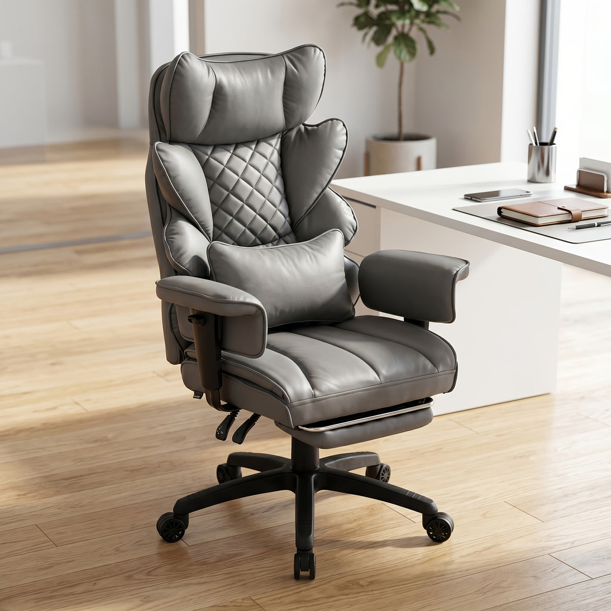 Office Chair shown in the Grey-PU option