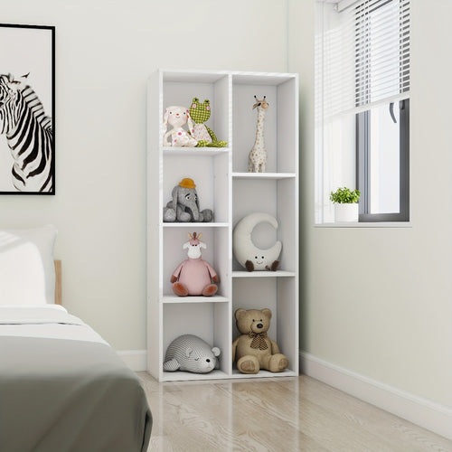 Bookcase, 7-Cube Storage Organizer with Open Shelves - Engineered Wood Cube Shelf Unit shown in the main product view