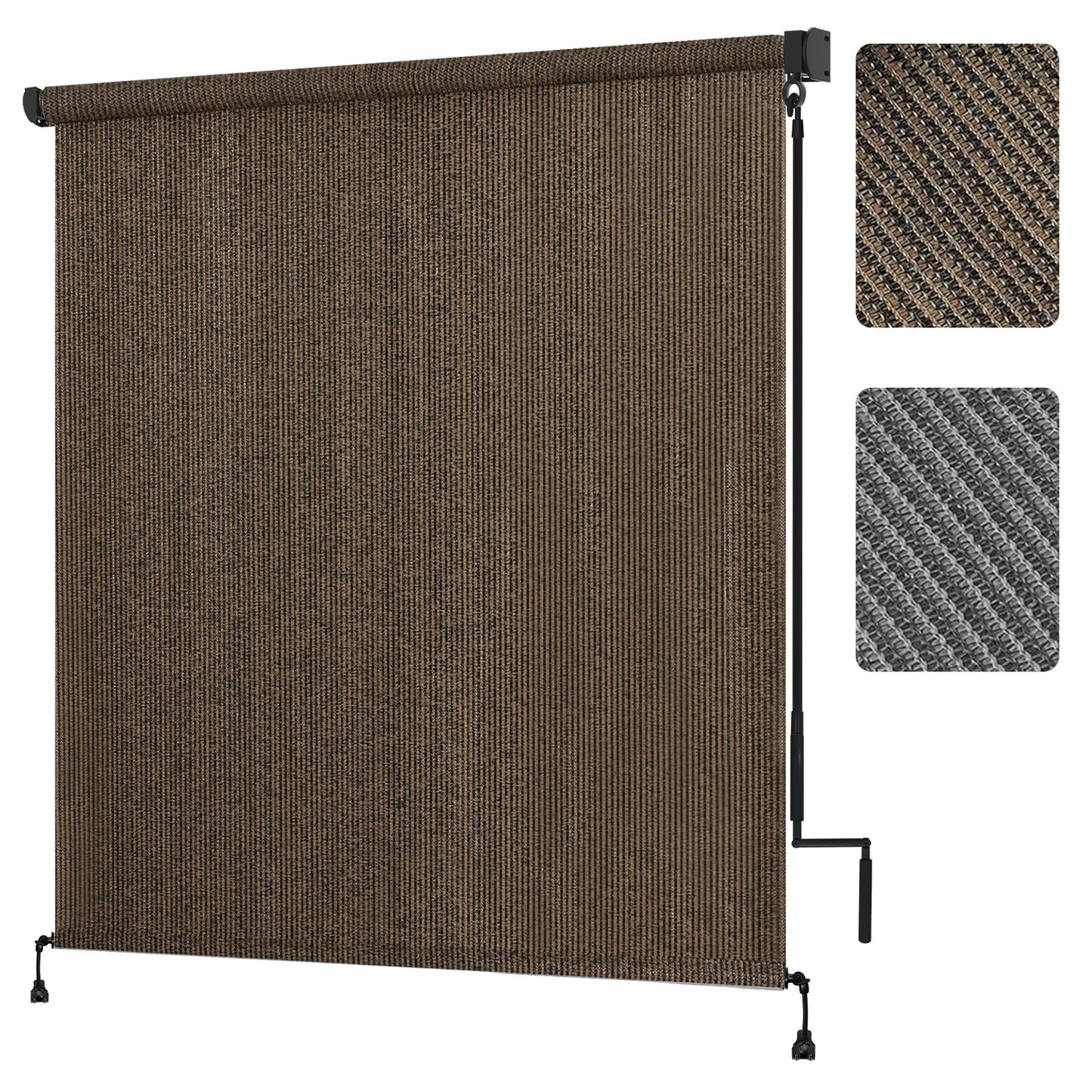 Outdoor Roller Shade with Two Operation Mode, New Material Outdoor Patio Blinds with UV Protection, Patio Shade for Shading, Privacy Protection