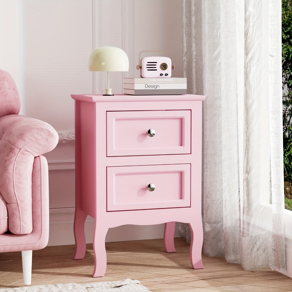 Nightstand with Drawers Small Bedside Table for Small Spaces Bedroom Storage Side Table Modern Compact Design Easy Assembly