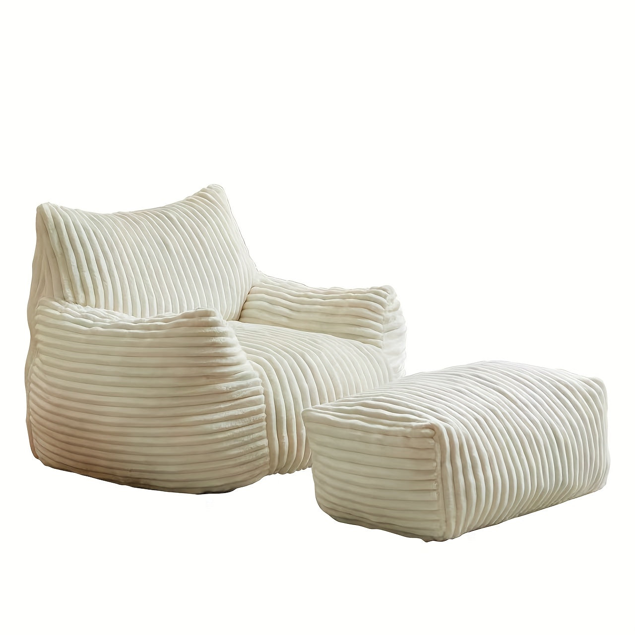Modern Extra-Large Adult Bean Bag Chair with Footrest, Ergonomic Design, New Fat Cat-Shaped Sofa, Removable And Washable Sofa Cover, Perfect for Leisure, Reading Or Gaming, Suitable for Living Rooms, Bedrooms, Dormitories, Apartments, And Offices