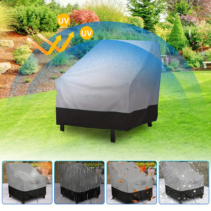 [Heavy-Duty Chair Cover] Oxford Fabric Patio Chair Cover with All-Weather Shield, Furniture Protector with Adjustable Drawstring, Heavy-Duty Sofa Cover for Garden And Veranda Use