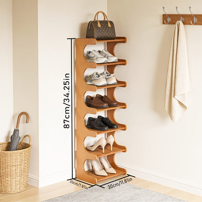 Bamboo Shoe Rack 4-8 Tier Freestanding Shoe Organizer for Entryway Hallway Bedroom Closet – Space-Saving Multi-Layer Shoe Storage Shelf for Home & Dorm