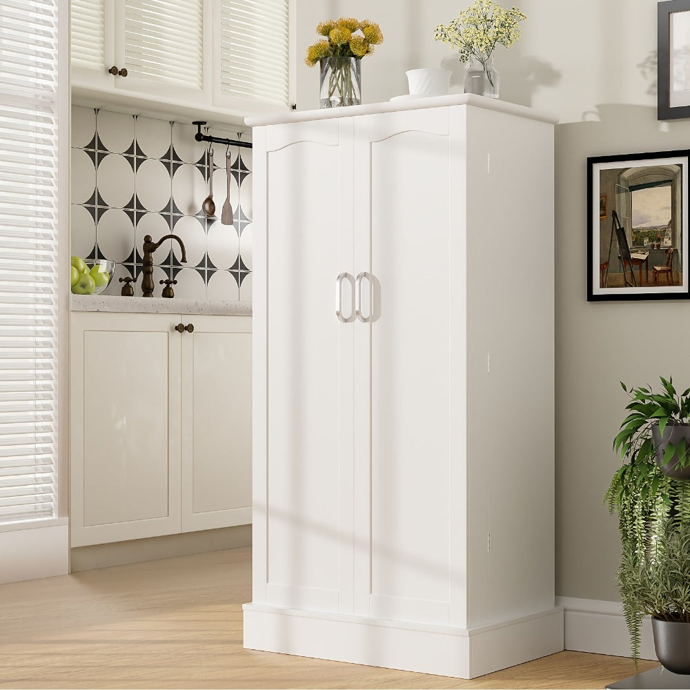 47 Inch Freestanding Pantry Cabinet with Adjustable Shelves - Kitchen Storage Cabinet Buffet Sideboard for Dining Room and Living Room