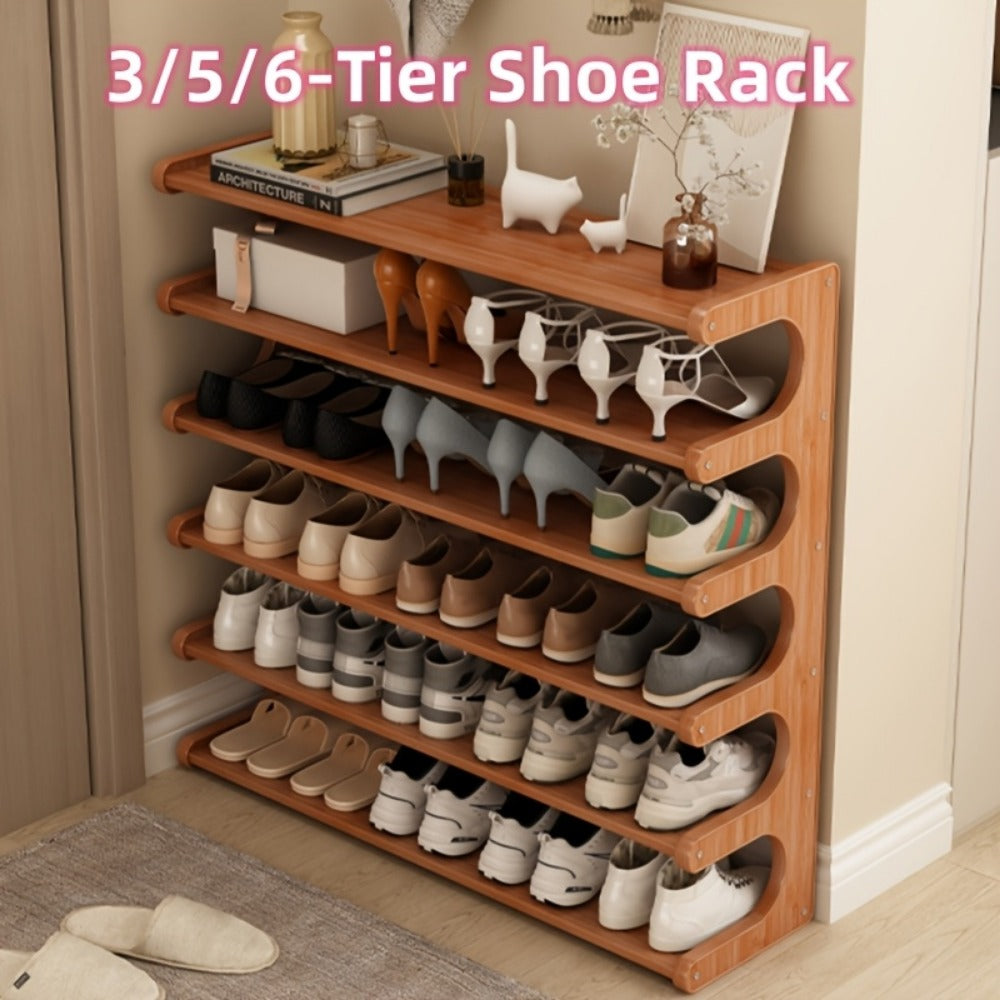 Cube Shoe Rack Wood Grain Multi-Tier – Pre-Assembled Self-Supporting Shoe Organizer with Independent Shelves, Space-Saving for Dorm, Entryway & Bedroom