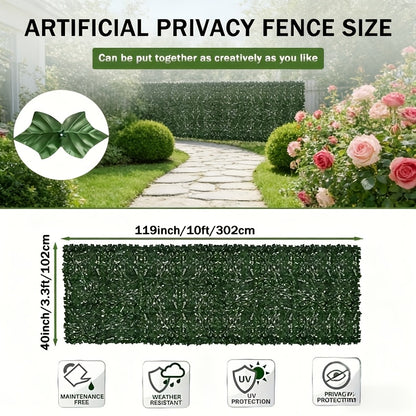 119" X 40" Realistic Artificial Ivy Privacy Screen, Weather-Resistant Faux Greenery for Garden Patio Privacy & Beauty