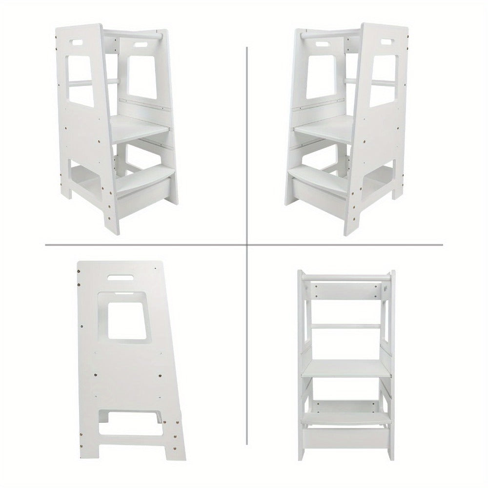 Toddler Kitchen Helper Tower Standing Stool for Kitchen Counter Learning Step Stool for Toddlers Safe Sturdy Helper Standing Tower Random Color Wood Color