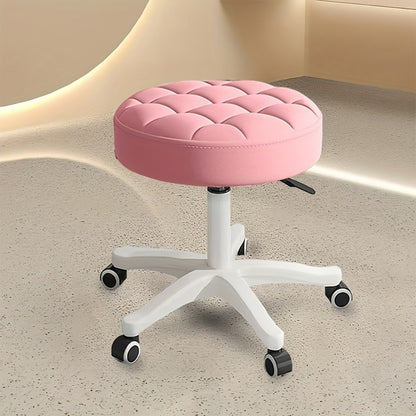 Salon Stool Chair with Super Soft Cushion, 360° Swivel & Height Adjustable – Upgraded Rolling Stool for Salon, Spa, Tattoo, Medical & Home Office, White, Gray, Black