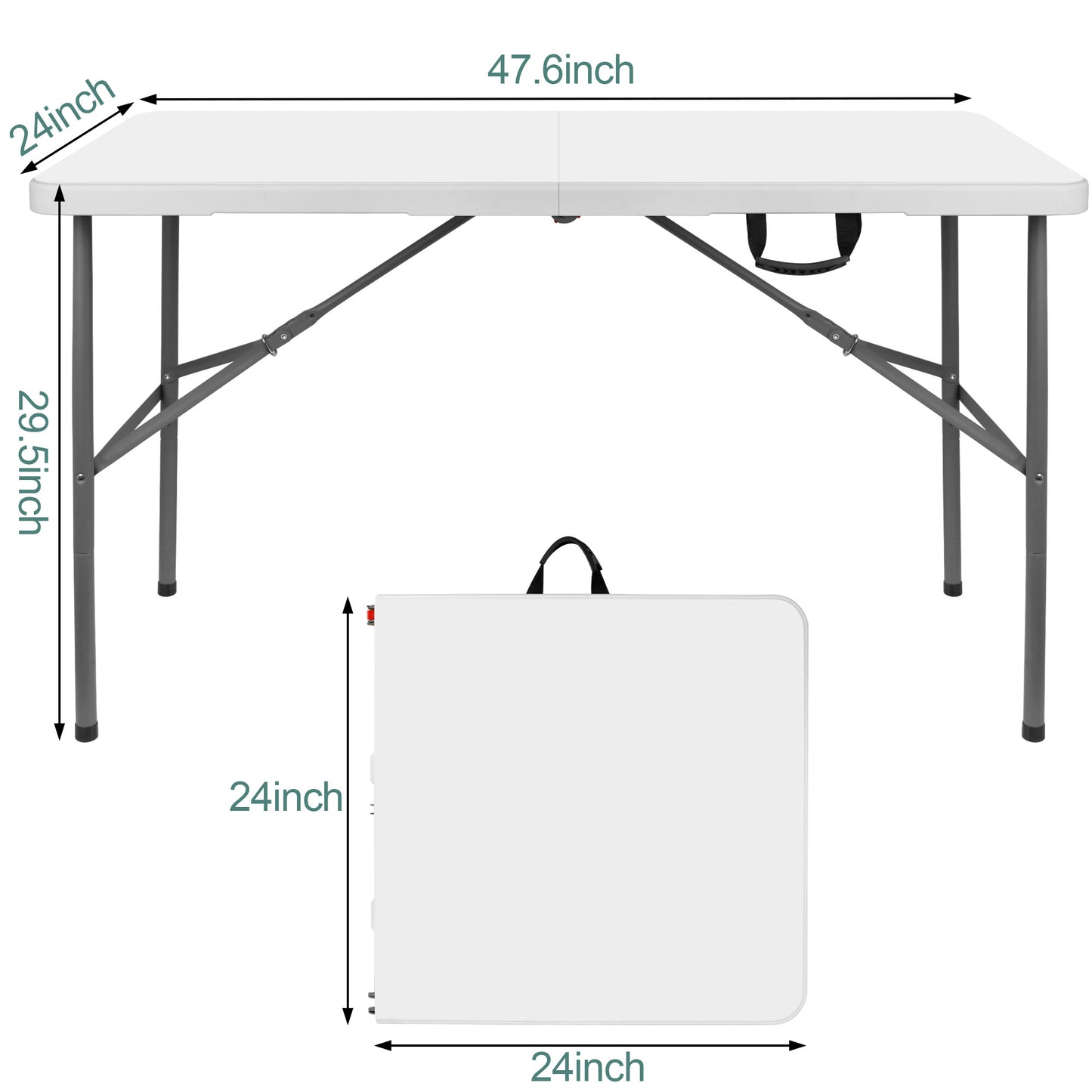 Folding Table, Lightweight Folding Table for Party, Dining, Barbecue, Board Game with Carrying Handle, Folding Locks - Mesas Para Fiestas
