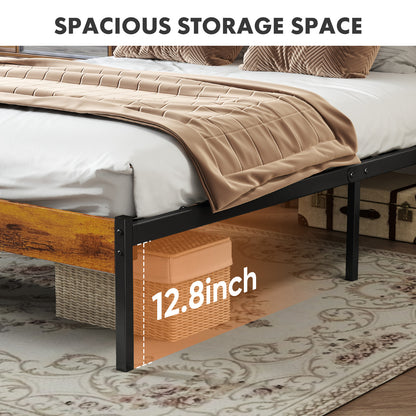 Modern All-Metal Bed Frame with Headboard And Footboard – Tool-Free Assembly, Underbed Storage, No Box Spring – Available in Queen, Full, And Twin Sizes