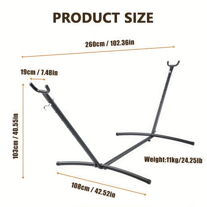 Hammock Stand Adjustable, Hanging Chair And Hammock Stand Portable Hammock Stand Heavy-Duty Anti-Slip, 440-Pound Capacity for Camping Outside Garden Outdoor Patio Backyard, Beach Holiday, Outdoor Only (Hammock Not Included)