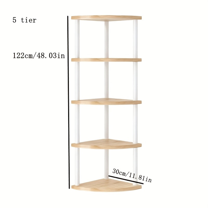 Corner Bookshelf 3/4/5/6 Tier Iron Shelving Unit, Freestanding Corner Storage Shelf for Living Room Bedroom Office, Modern Minimalist Heavy-Duty Space-Saving Decorative Corner Rack