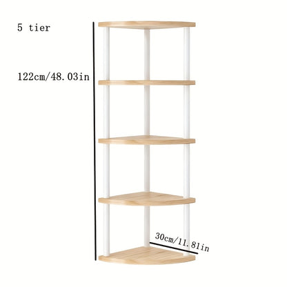 Corner Bookshelf 3/4/5/6 Tier Iron Shelving Unit, Freestanding Corner Storage Shelf for Living Room Bedroom Office, Modern Minimalist Heavy-Duty Space-Saving Decorative Corner Rack