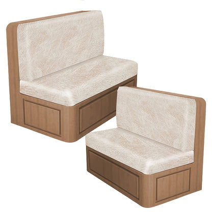 Leather Look RV Dinette Cushion Covers, Stretch Camper Cushion Slipcovers for Travel Trailer Couch RV Booth Seat, Replacement Camper Sofa Chair Protector (1 Backrest Cover And 1 Bench Cover)