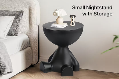Modern Bear-Shaped Plastic Nightstand - Multifunctional, Easy Assembly, Sleek Design for Bedroom & Living Room Storage, Stack Bookshelf, Playful Design, Plastic Construction