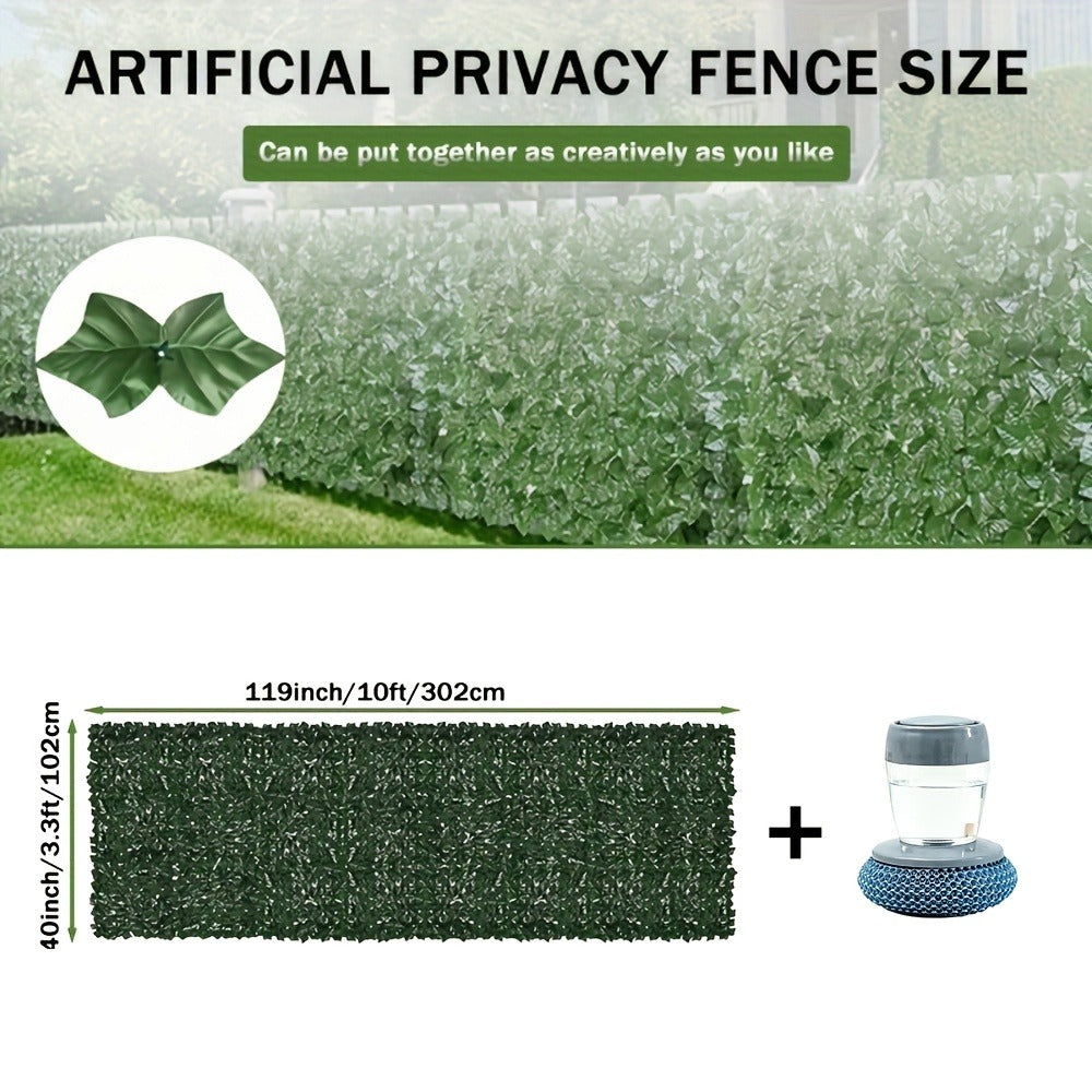 Artificial Ivy Privacy Fence Panel High Density 451-550 Leaves 91-95% Coverage Faux Greenery Wall for Garden Patio Balcony Backyard Outdoor Decor 10x1.6ft 10x3.3ft