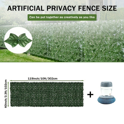 Artificial Ivy Privacy Fence Panel High Density 451-550 Leaves 91-95% Coverage Faux Greenery Wall for Garden Patio Balcony Backyard Outdoor Decor 10x1.6ft 10x3.3ft