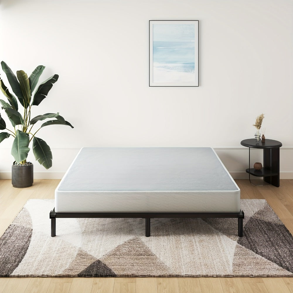 Box Spring 5 7.5 9 Inch Twin Full Queen King Strong Metal Frame Foundation High Profile Quiet Noise-Free Easy Assembly Bedroom Furniture
