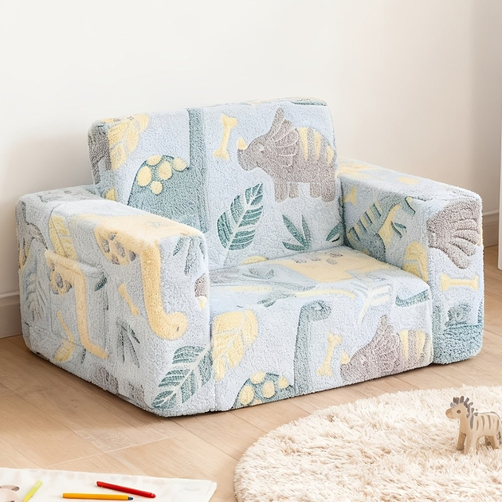 Tiita Kids' Convertible Couch, Sofa Bed Chairs, 2-In-1 Plush Chair for Children, Folding Sofas That Transform Into Loungers, Cozy Armrest Chair Bed Sofa for Boys Or Girls