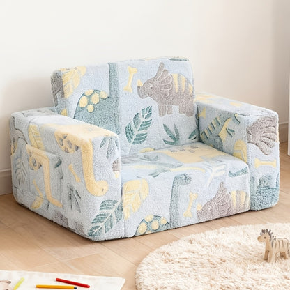 Tiita Kids' Convertible Couch, Sofa Bed Chairs, 2-In-1 Plush Chair for Children, Folding Sofas That Transform Into Loungers, Cozy Armrest Chair Bed Sofa for Boys Or Girls