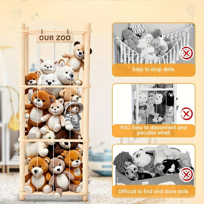 Spacious Doll Storage Shelf, Wooden Organizer, Easy Assembly, Space-Efficient, Elegant And Easy, Ideal for Game Rooms, Bedrooms, And Living Areas